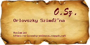Orlovszky Szimóna névjegykártya